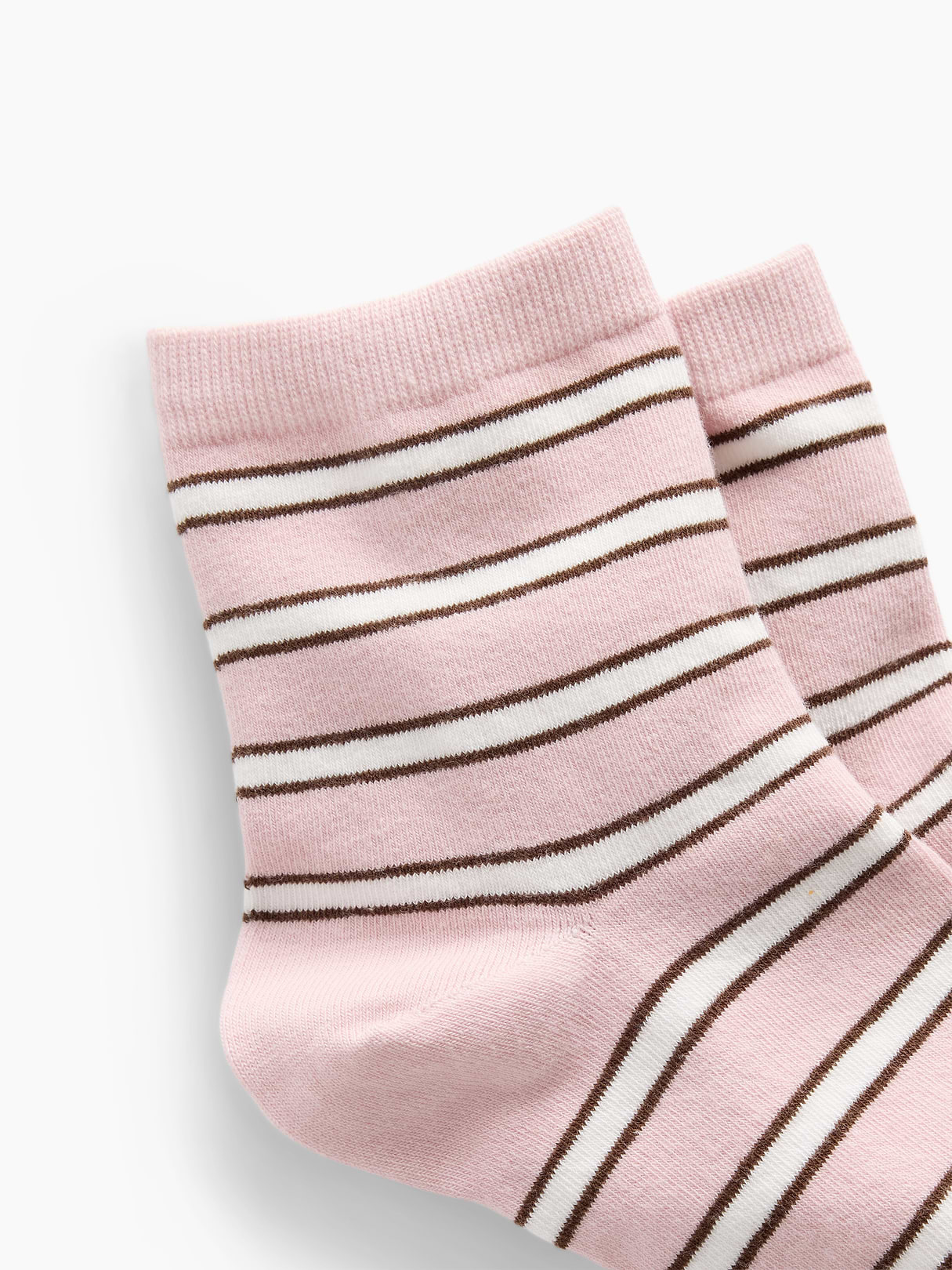 Stripe Half Crew Socks - Pink stripe