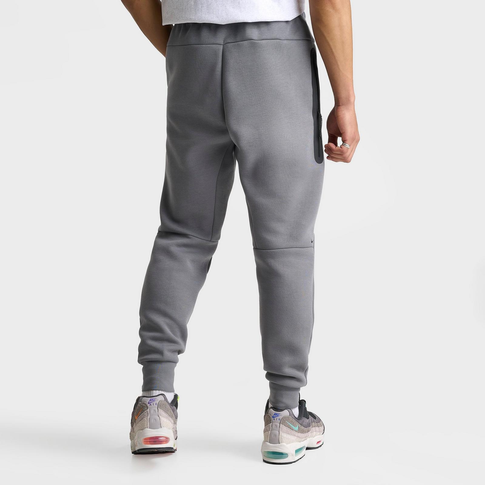 Men's Nike Tech Fleece Jogger Pants - Smoke Grey/Fire Red