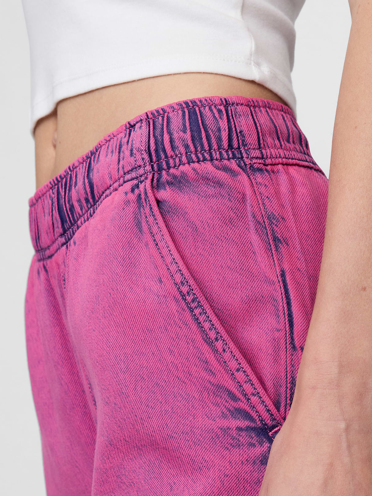 Mid Rise UltraSoft Easy Baggy Jeans - Pink rinse