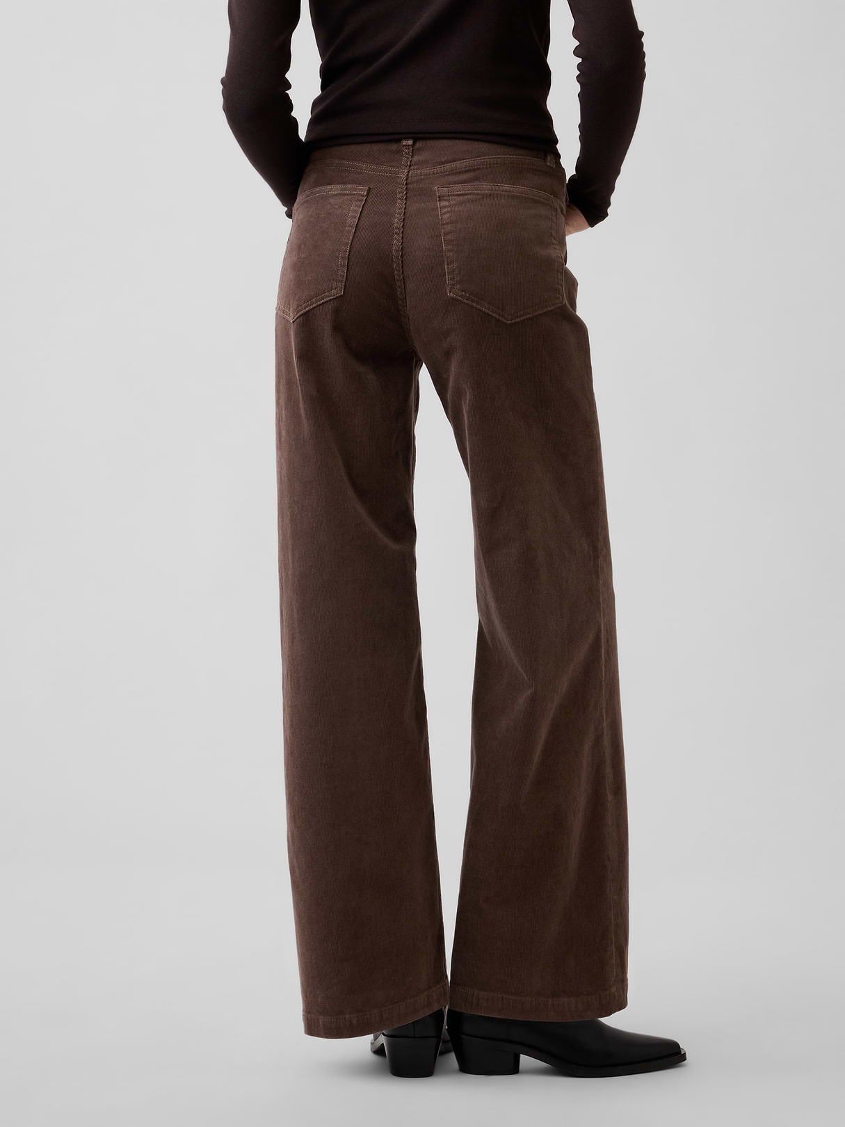 High Rise Stride Wide-Leg Jeans - Plymouth rock brown