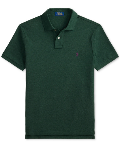 Polo Ralph Lauren Men's Custom Slim-Fit Mesh Polo Shirt - Scotch Pine Heather