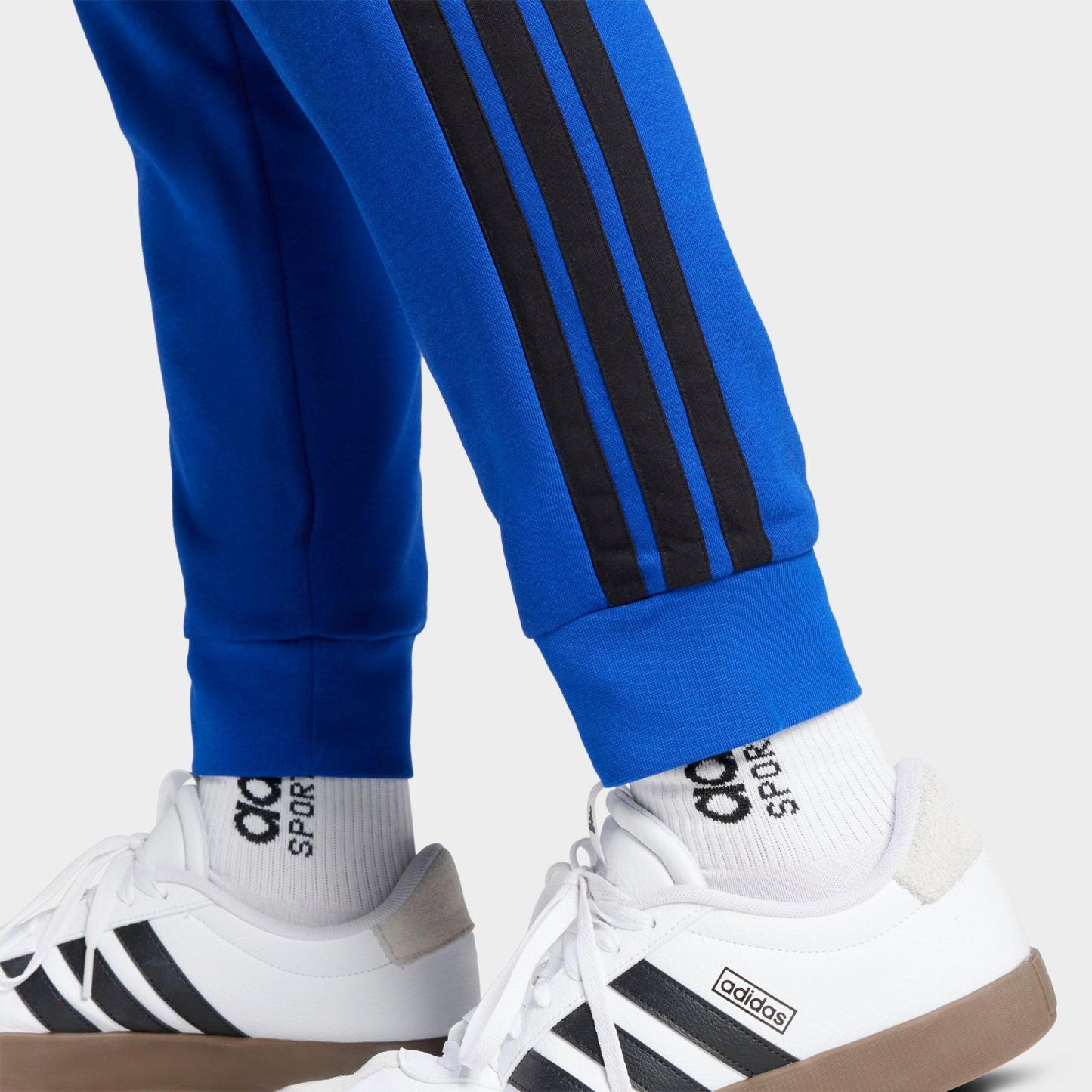 Men's adidas Essentials 3-Stripes Fleece Jogger Pants - Royal Blue/Black