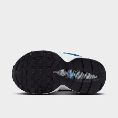 Kids' Toddler Nithtke Air Max 95 Casual Shoes - White/Lake Blue/French Blue/Emerald Green - Bottom view