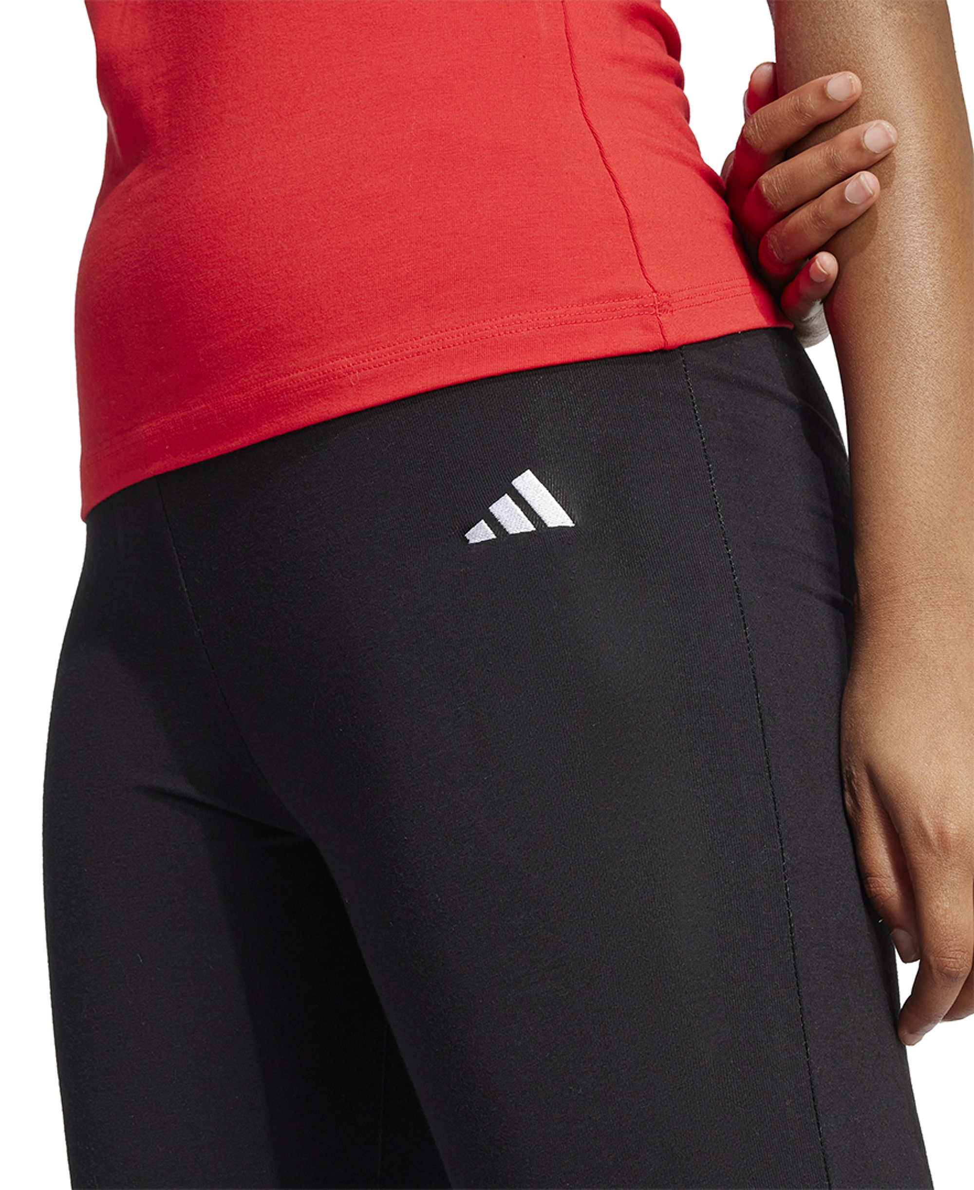 adidas Women's Essentials Small Logo Flared Leggings - Black/White