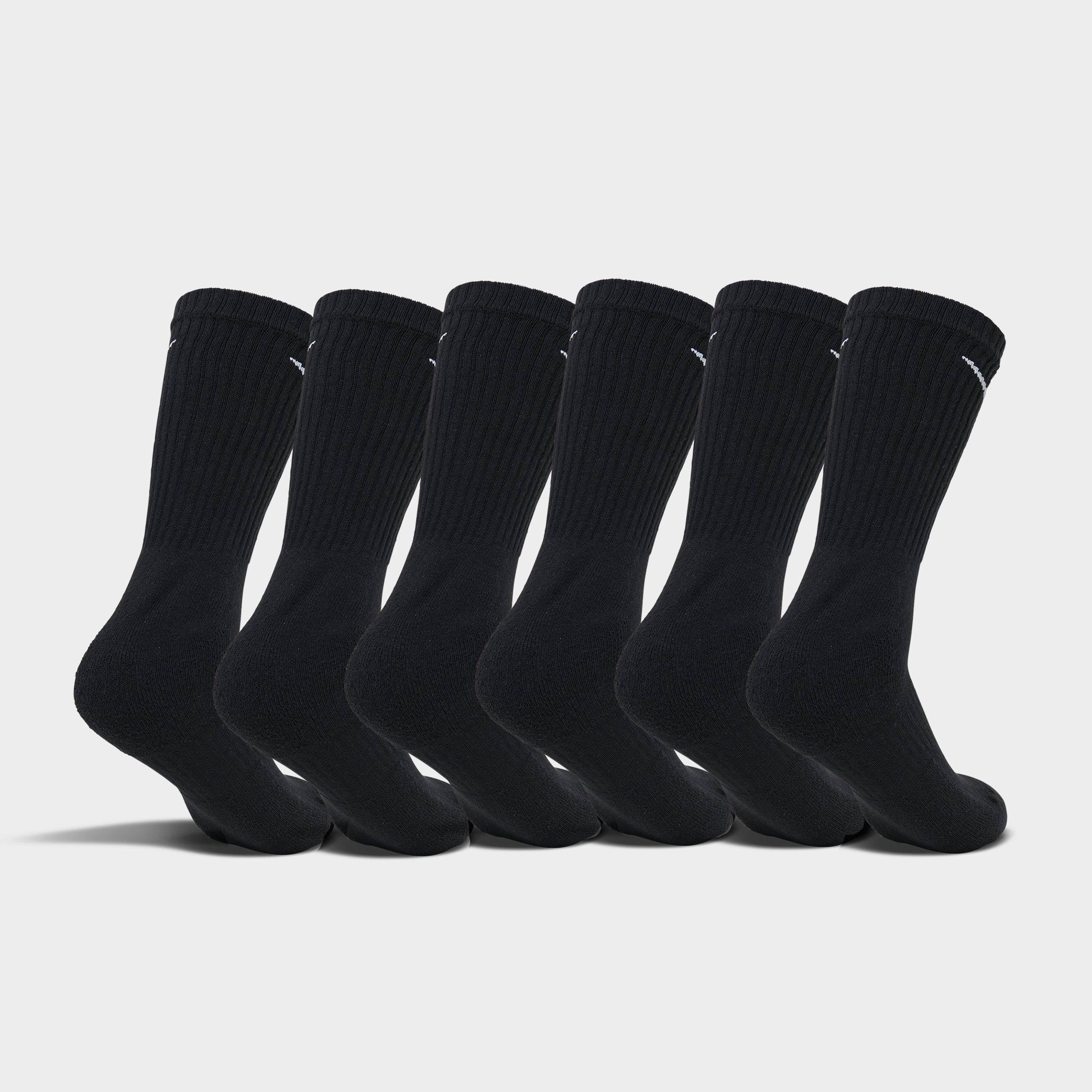 Nithtke Everyday Cushioned Training Crew Socks (6-Pack) - Black/White