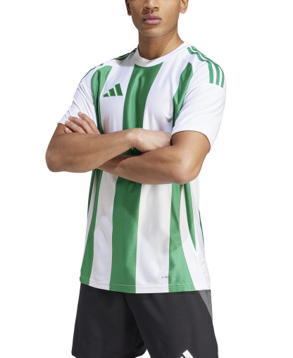 adidas Men's Stripe Logo Jersey T-Shirt - White / Green