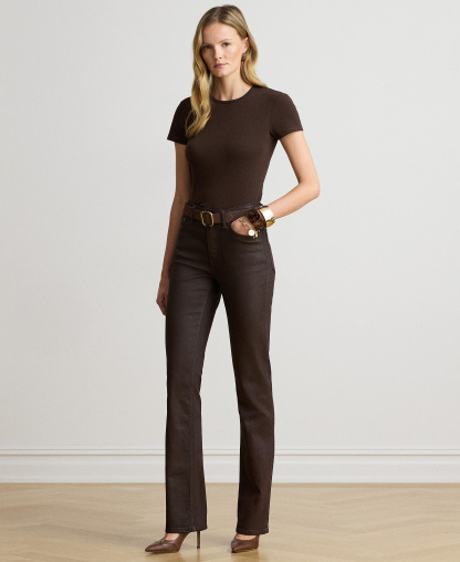 Lauren Ralph Lauren Stretch Knit T-Shirt - Circuit Brown