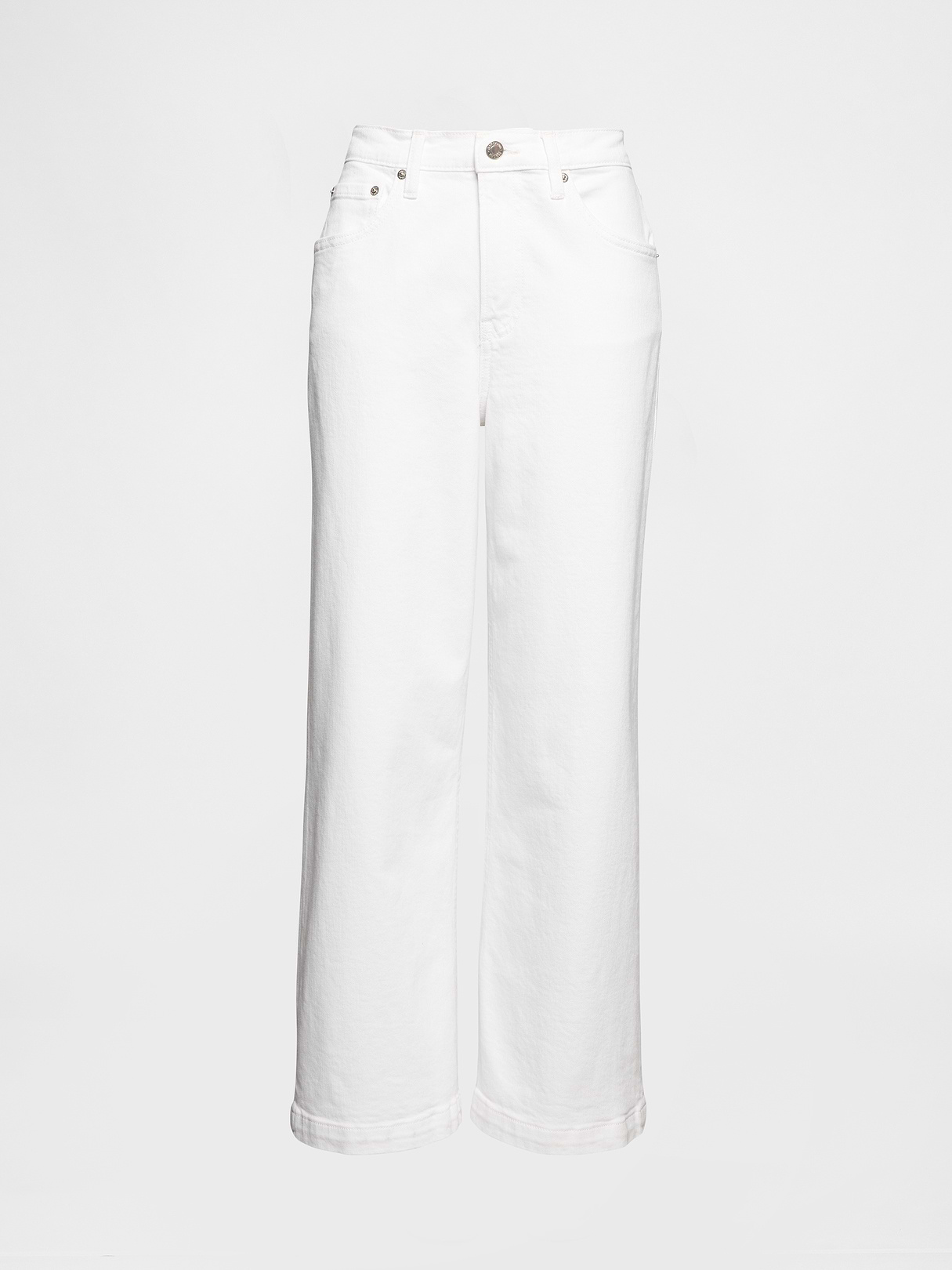 High Rise Stride Wide-Leg Ankle Jeans - Optic white
