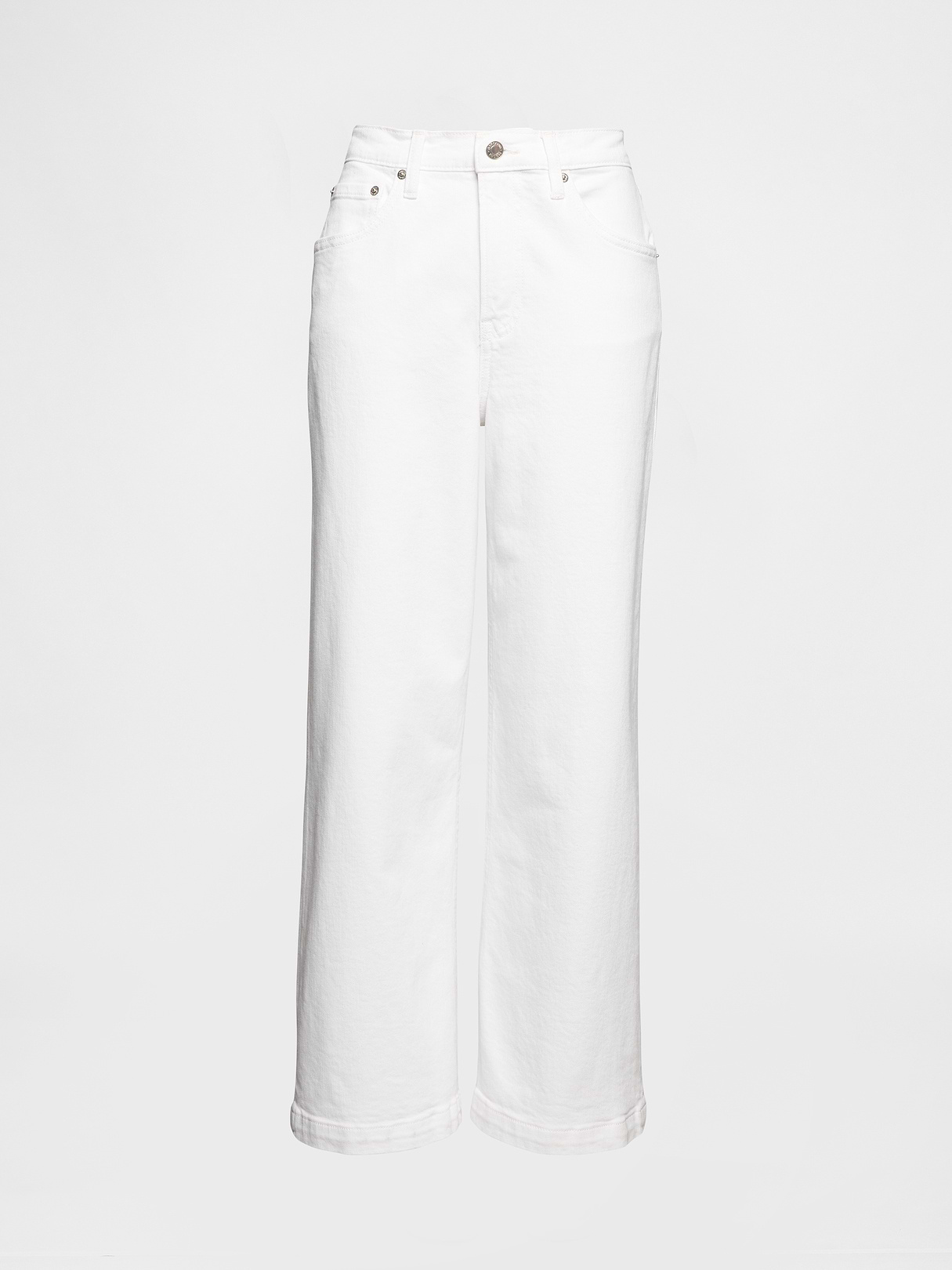 High Rise Stride Wide-Leg Ankle Jeans - Optic white