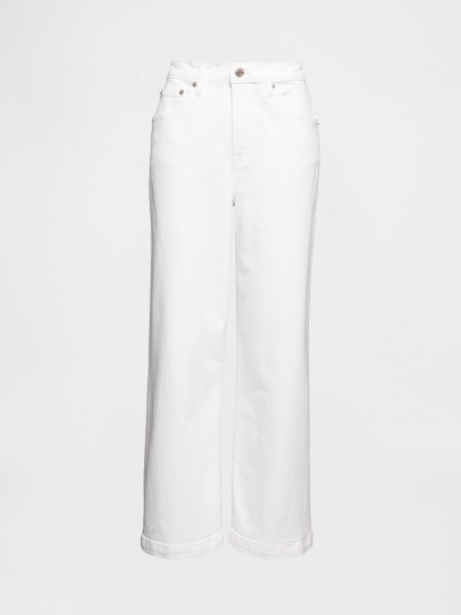 High Rise Stride Wide-Leg Ankle Jeans - Optic white