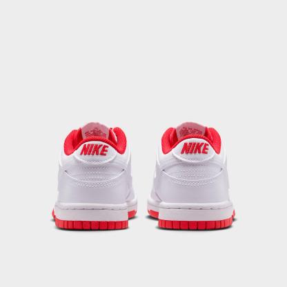 Big Kids' Nithtke Dunk Low Casual Shoes - Part 2 - White/University Red/White - Back view