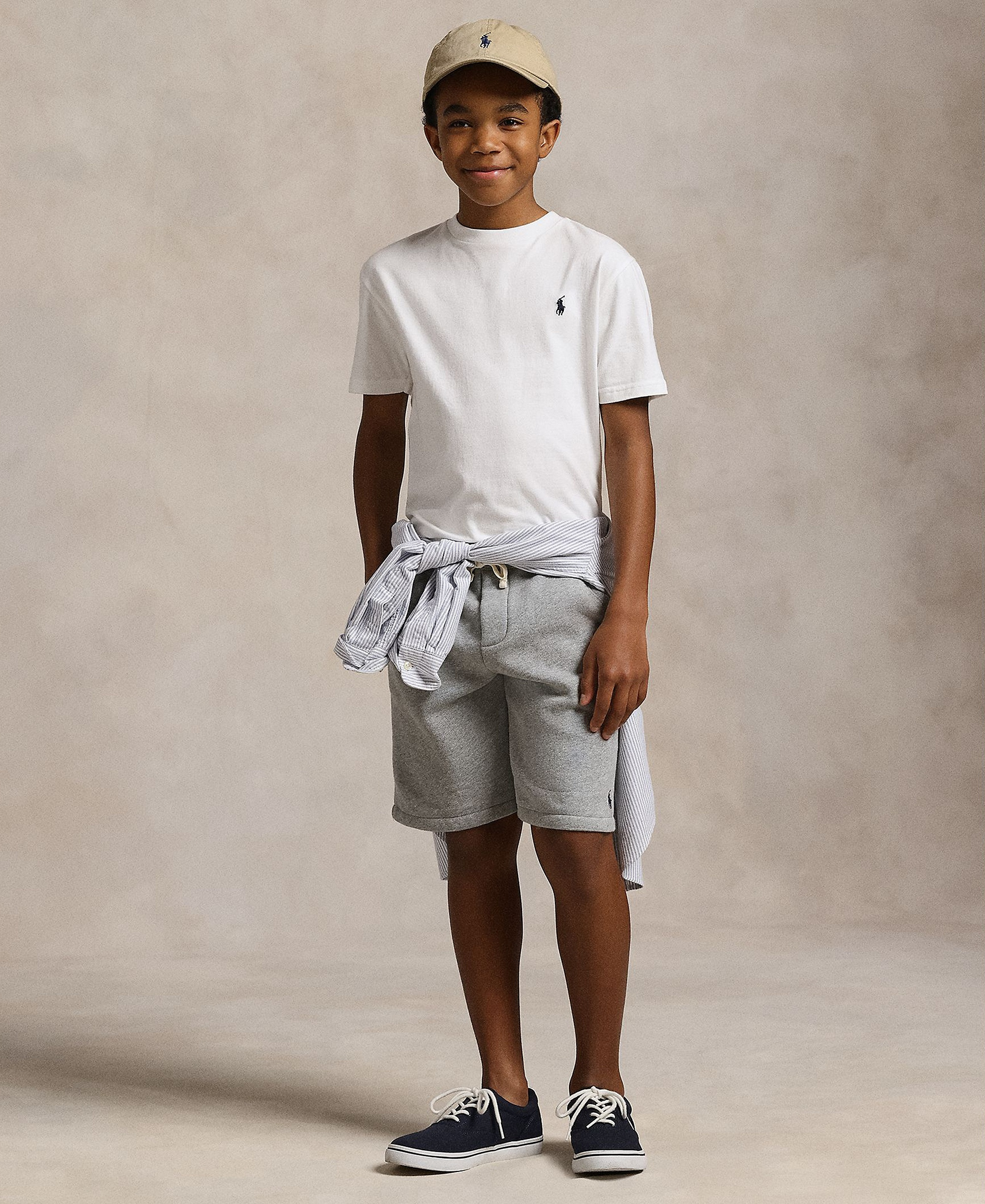 Polo Ralph Lauren Boys' 8-20 Cotton Fleece Drawstring Shorts - Dark Grey Heather