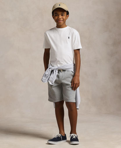 Polo Ralph Lauren Boys' 8-20 Cotton Fleece Drawstring Shorts - Dark Grey Heather