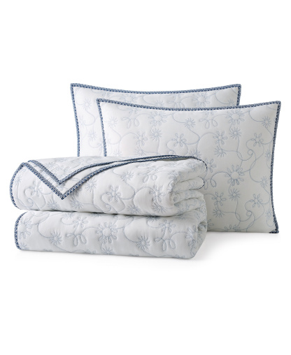 UGG® Botanic 2-Piece Quilt Set, Twin/Twin XL - Snow, Lilac