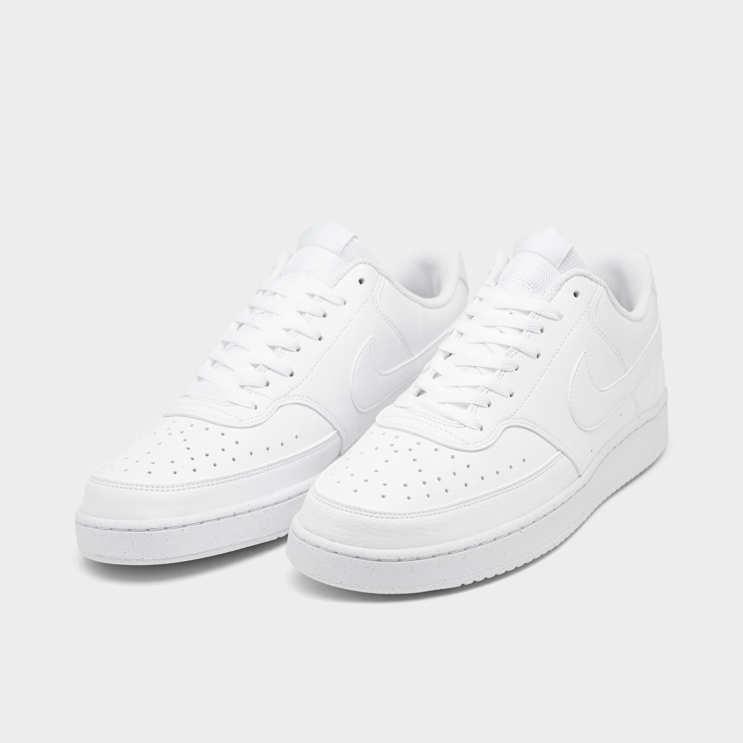 Men's Nithtke Court Vision Low Next Nature Casual Shoes - White/White/White - Both shoes facing left