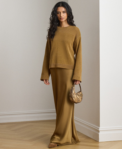 Lauren Ralph Lauren Women's Crewneck Long-Sleeve Sweater - Tobacco Bronze