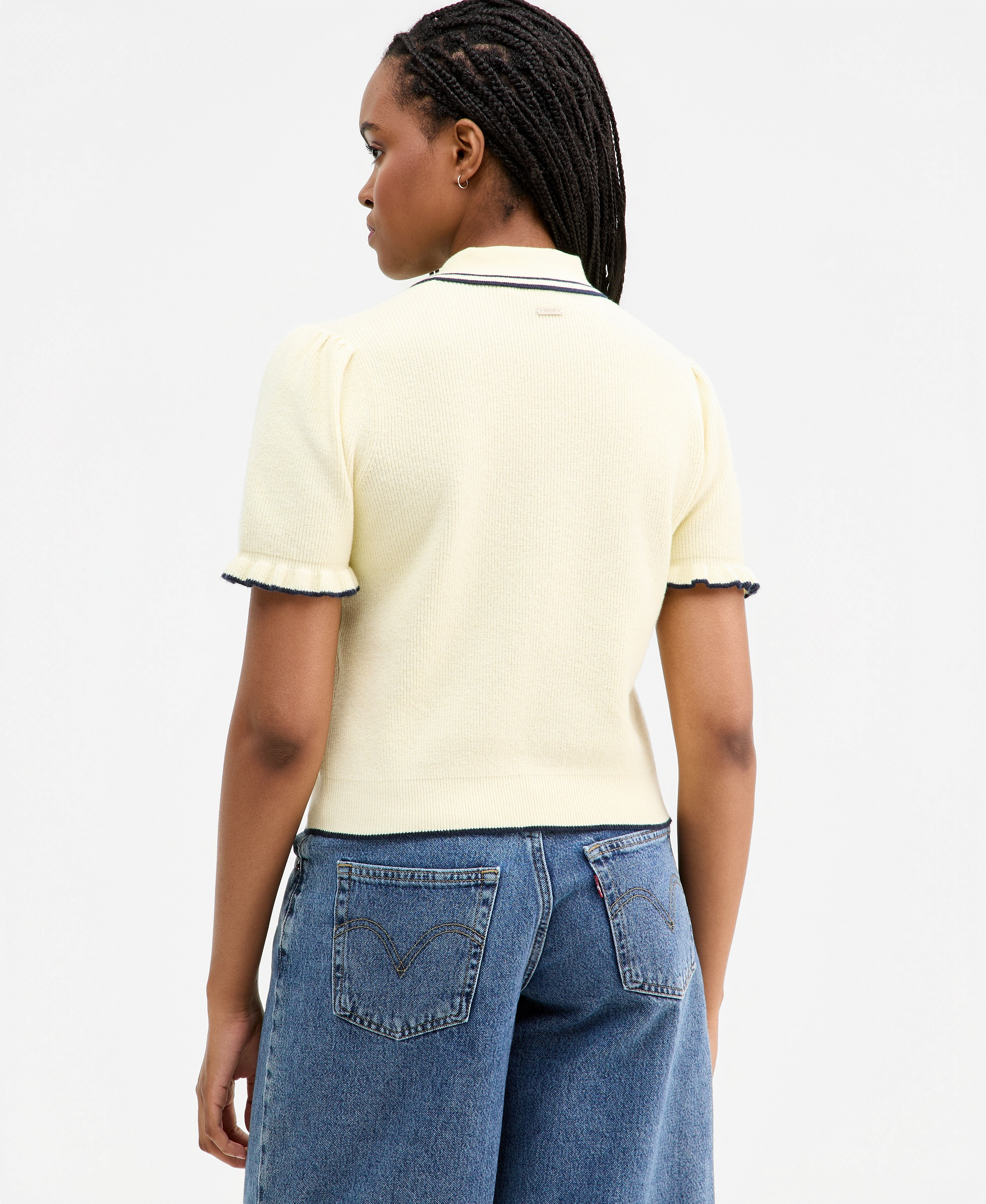 Levi's Premium Women's Short-Sleeve Pull-On Polo Shirt - Pear Sorbet/navy Blazer Pear Sorbet / Navy Blazer