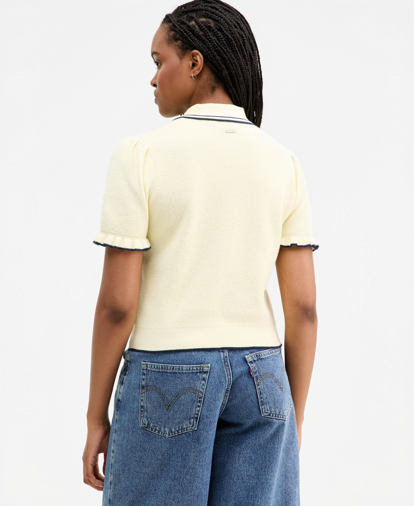 Levi's Premium Women's Short-Sleeve Pull-On Polo Shirt - Pear Sorbet/navy Blazer Pear Sorbet / Navy Blazer