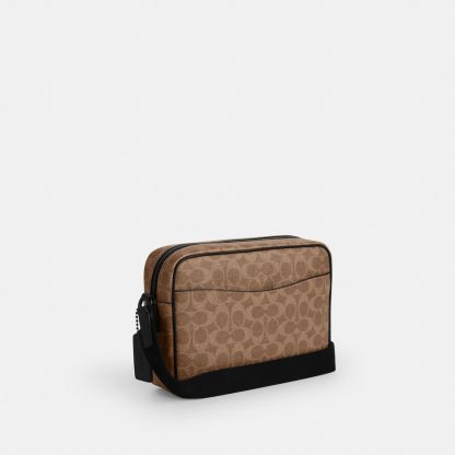 Colton Crossbody Bag 25 In Signature Canvas - Matte Black/Tan Black - view 4
