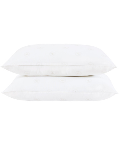 Lauren Ralph Lauren Dalton Logo 2-Pack Pillows, Standard/Queen - White