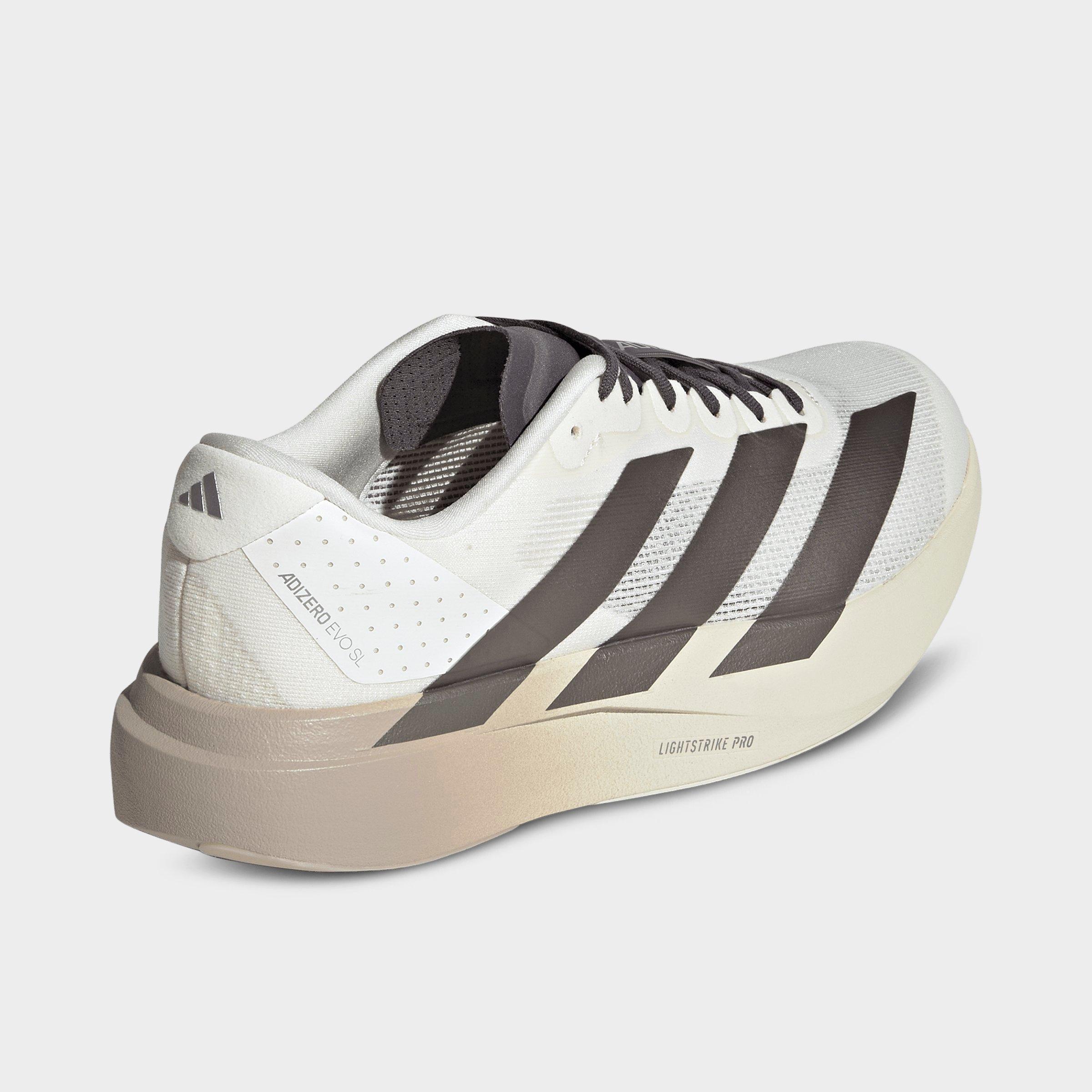 Men's adidas Adizero EVO SL Running Shoes - Part 1 - Off White/Aurora Coffee Metallic/Matte Silver - Back view