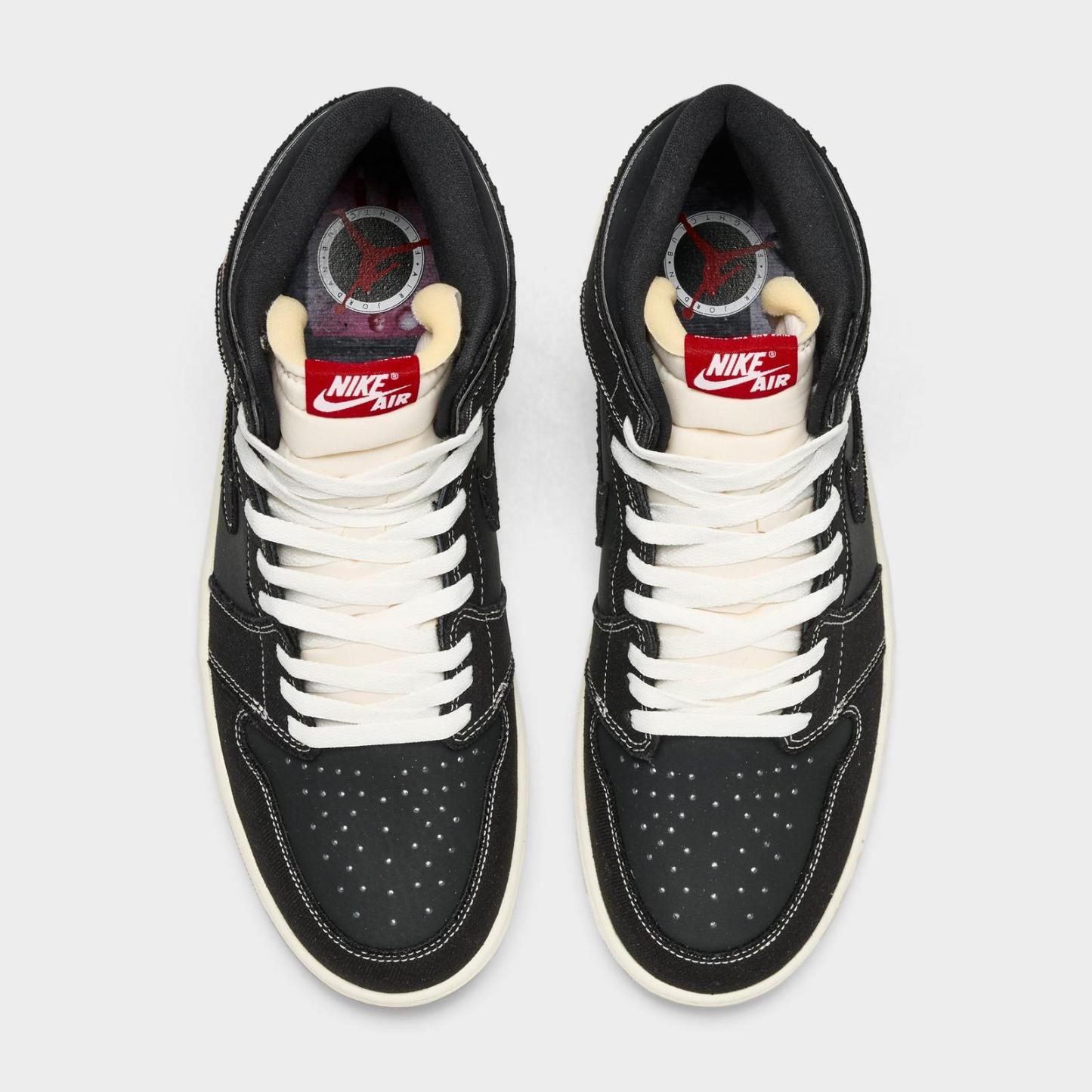 Men's Air Jordan Retro 1 High OG Casual Shoes - Black/Sail/Gum Medium Brown/University Red - view 5