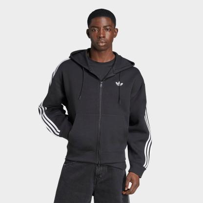 Men's adidas Originals adicolor Spacer Oversized Full-Zip Hoodie - Black - view 1