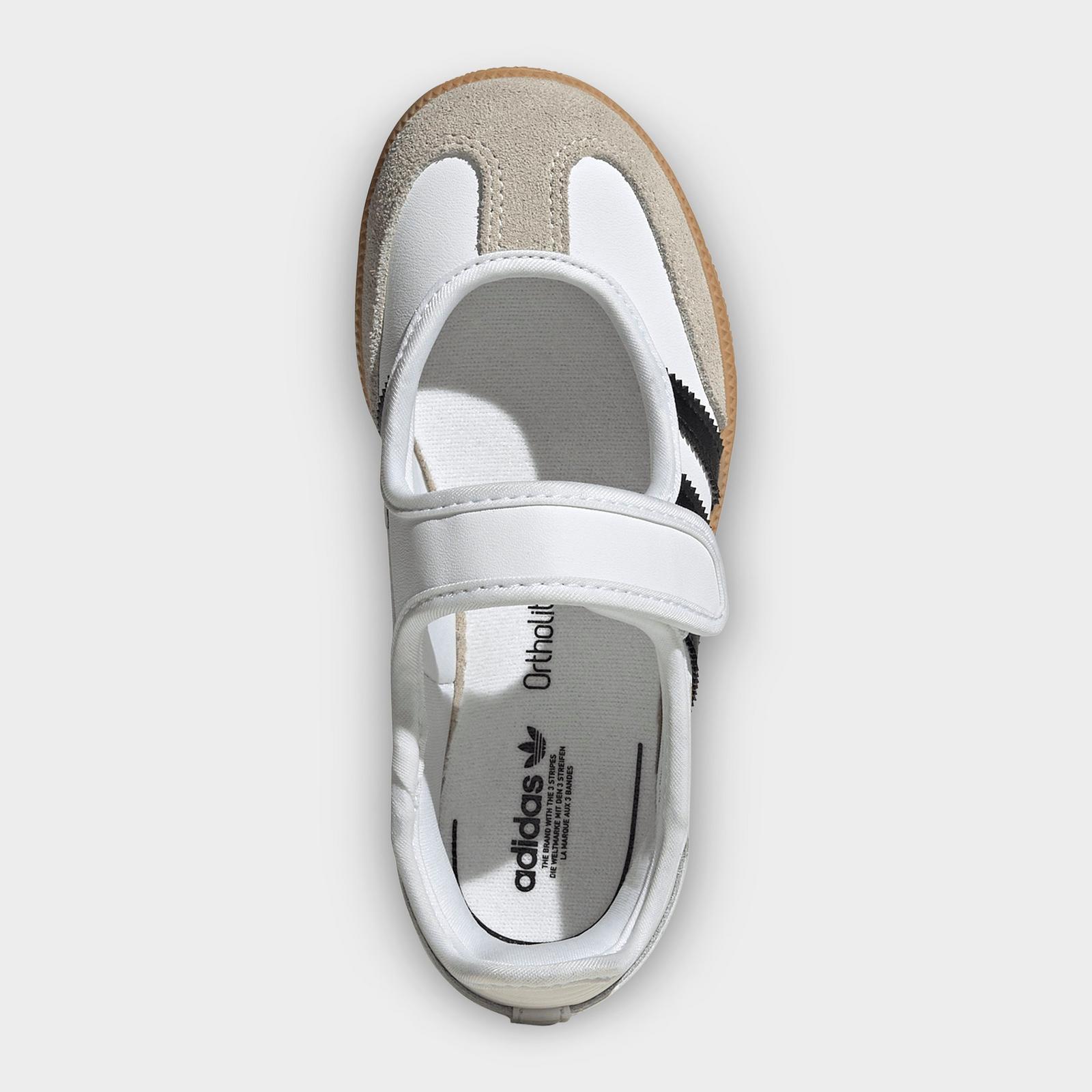 Girls' Little Kids' adidas Originals Samba Jane Casual Shoes - Cloud White/Core Black/Gum - view 5