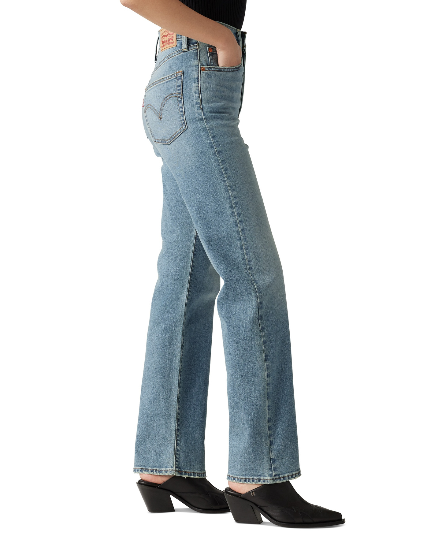 Levi's Women's Ribcage High-Rise Straight-Leg Jeans - Ringing Bells
