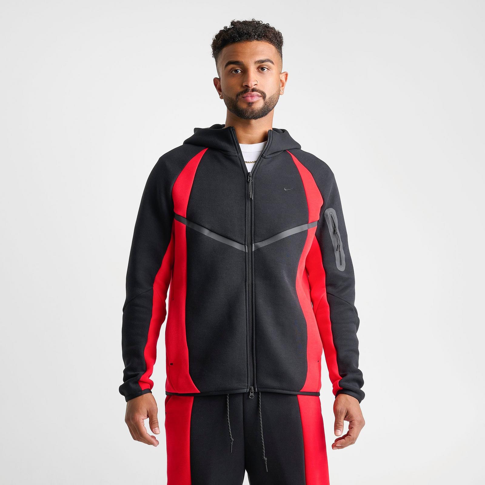 Men's Nike Tech Fleece Pro Windrunner Full-Zip Jacket - Black/University Red/Black