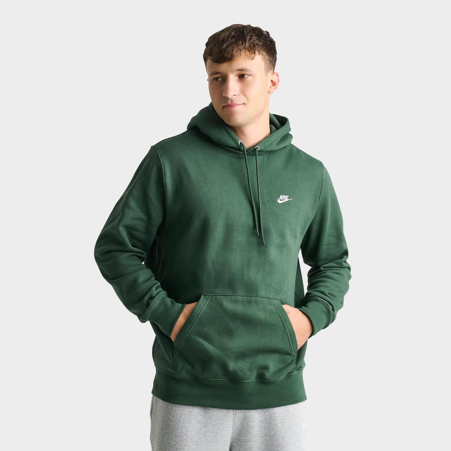 Men's Nithtke Club Fleece Premium Embroidered Pullover Hoodie - Part 2 - Fir/Fir/White