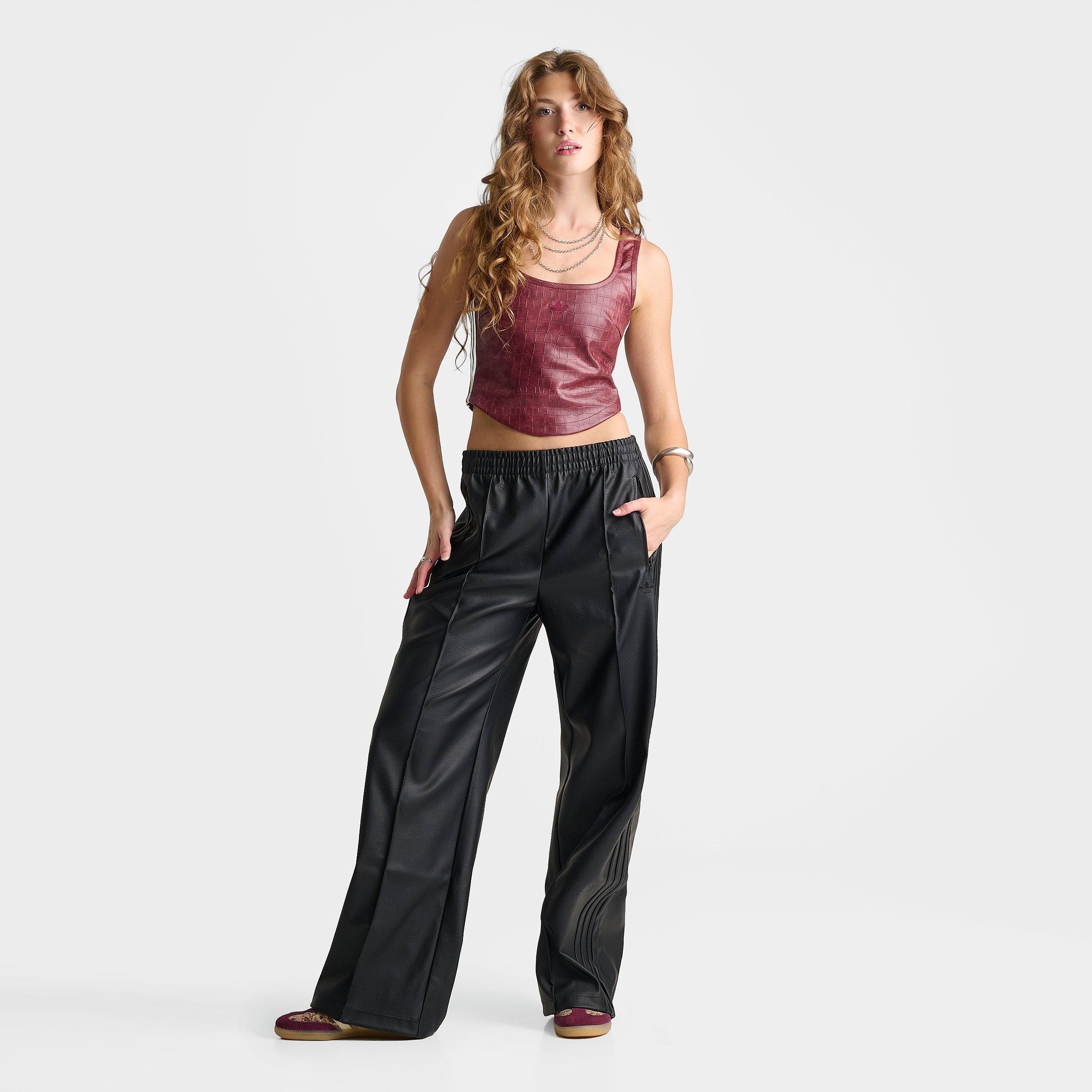 Women's adidas Originals Firebird Loose Pleather Pants - Black