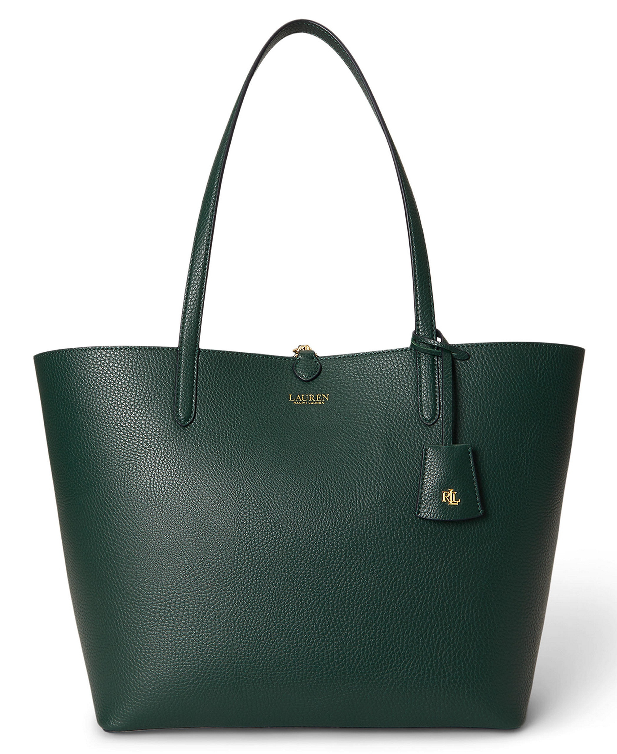 Lauren Ralph Lauren Faux-Leather Reversible Extra Large Tote Handbag - Season Green/Belting
