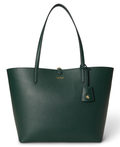 Lauren Ralph Lauren Faux-Leather Reversible Extra Large Tote Handbag - Season Green/Belting