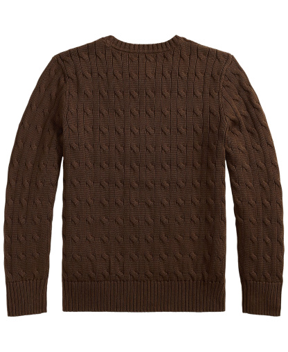 Polo Ralph Lauren Boys' 8-20 Cable-Knit Cotton Sweater - Nutmeg Brown