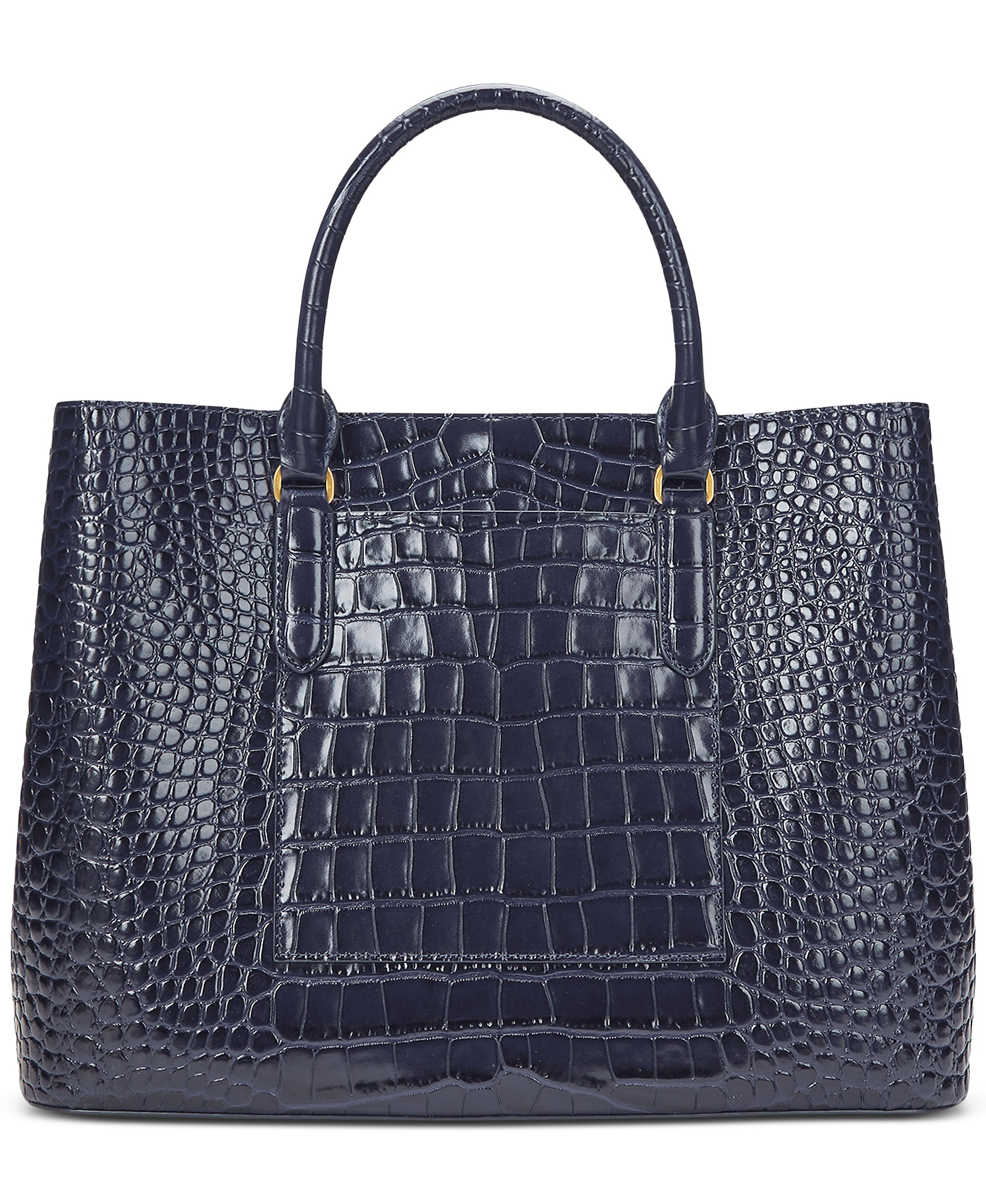 Lauren Ralph Lauren Marcy Large Embossed Satchel Bag - Refined Navy
