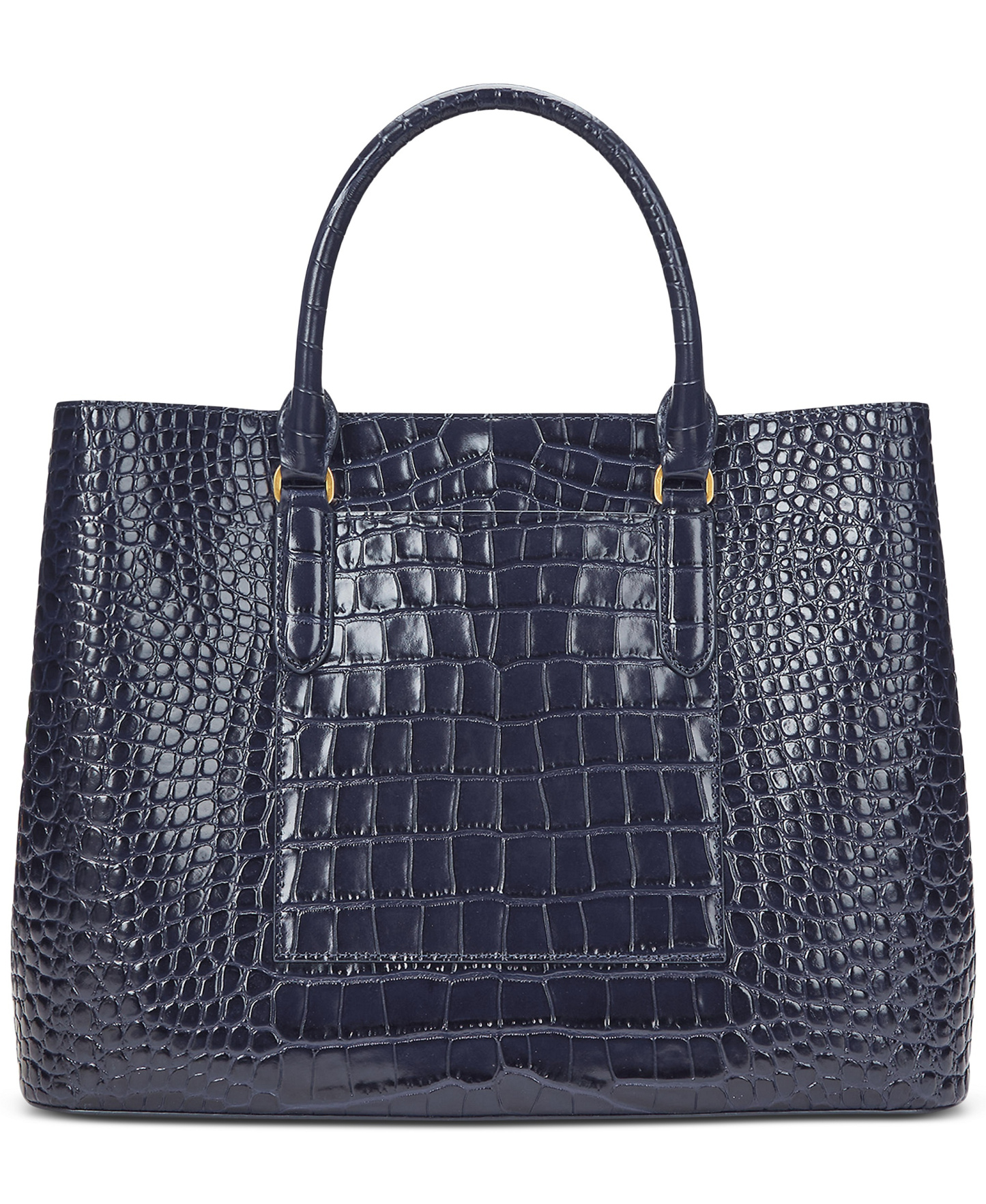 Lauren Ralph Lauren Marcy Large Embossed Satchel Bag - Refined Navy