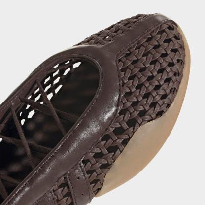 Women's adidas Originals Taekwondo Mei Ballet Casual Shoes - Brown/Brown/Gum - Detail shot
