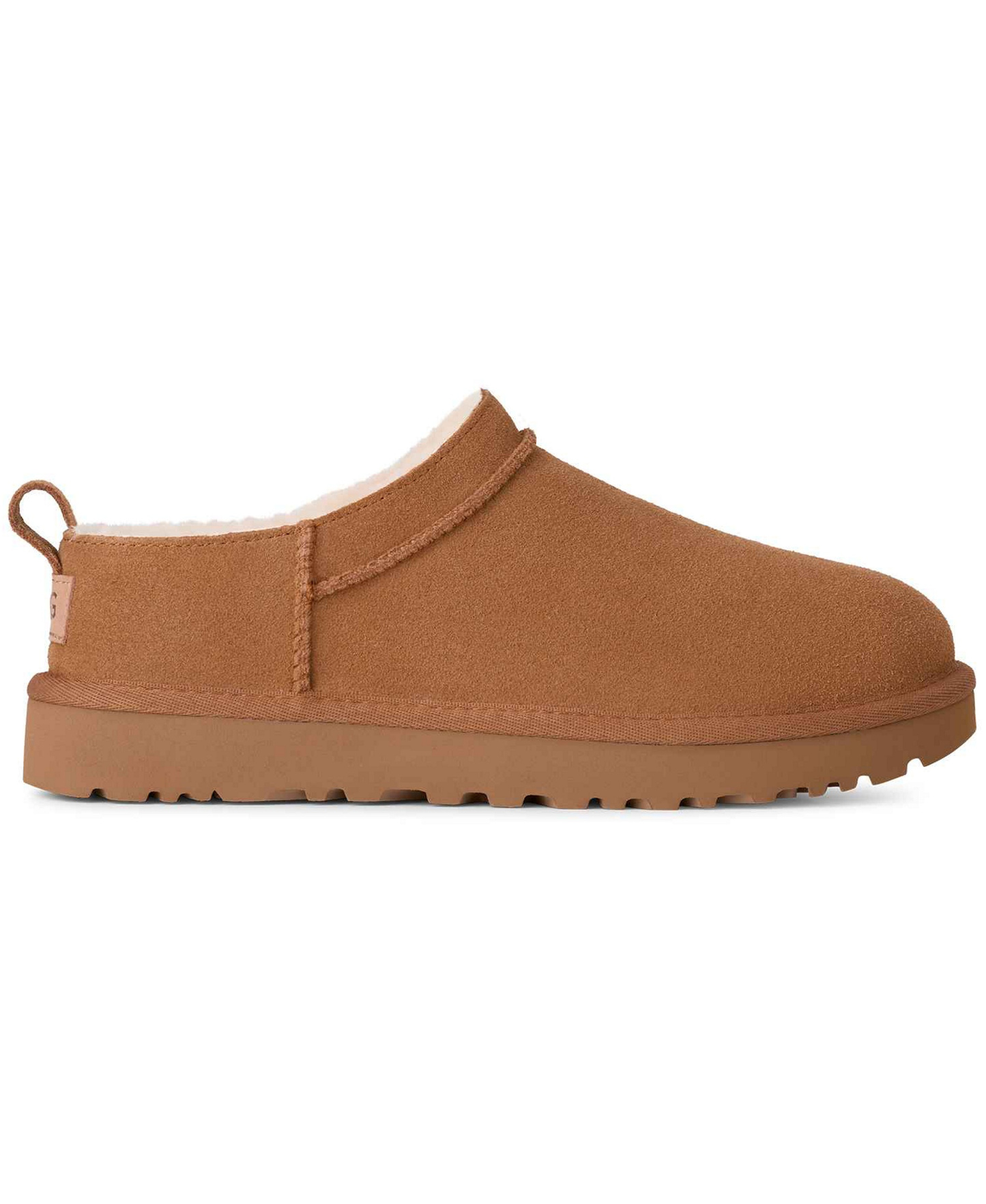 UGG® Women's Classic Micro Pull Tab Round Toe Booties - Chestnut