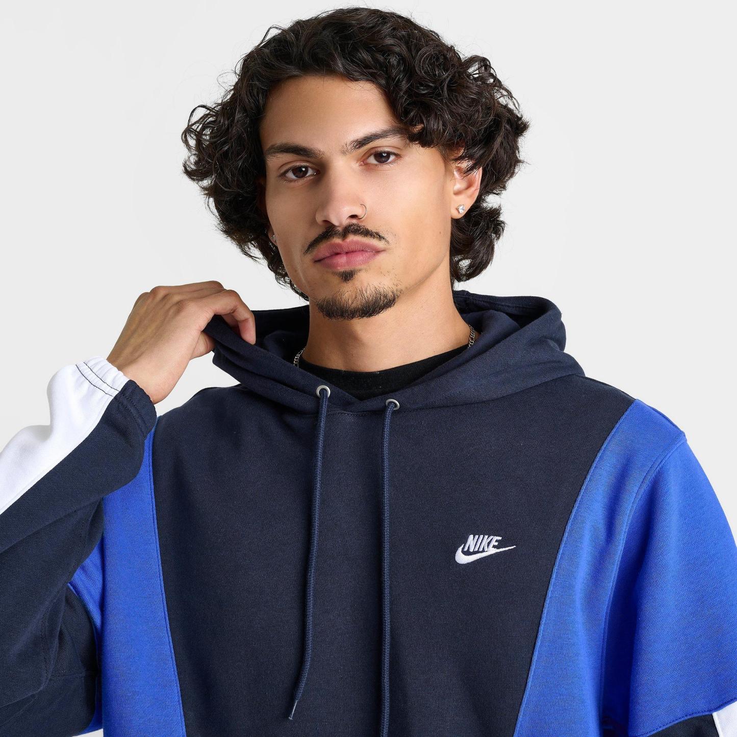 Men's Nithtke Club Fleece Tracksuit Pullover Hoodie - Obsidian/White/Game Royal/White