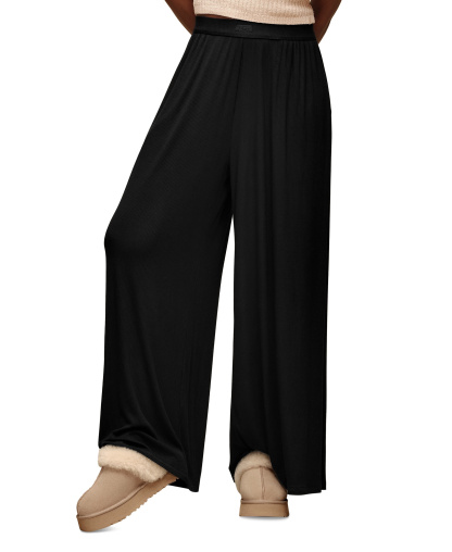UGG Women's Imogen Wide-Leg Rib Pants - Black