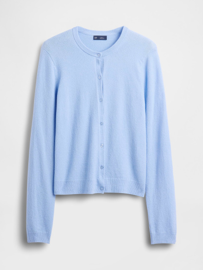 CashSoft Crop Cardigan - Wind blue