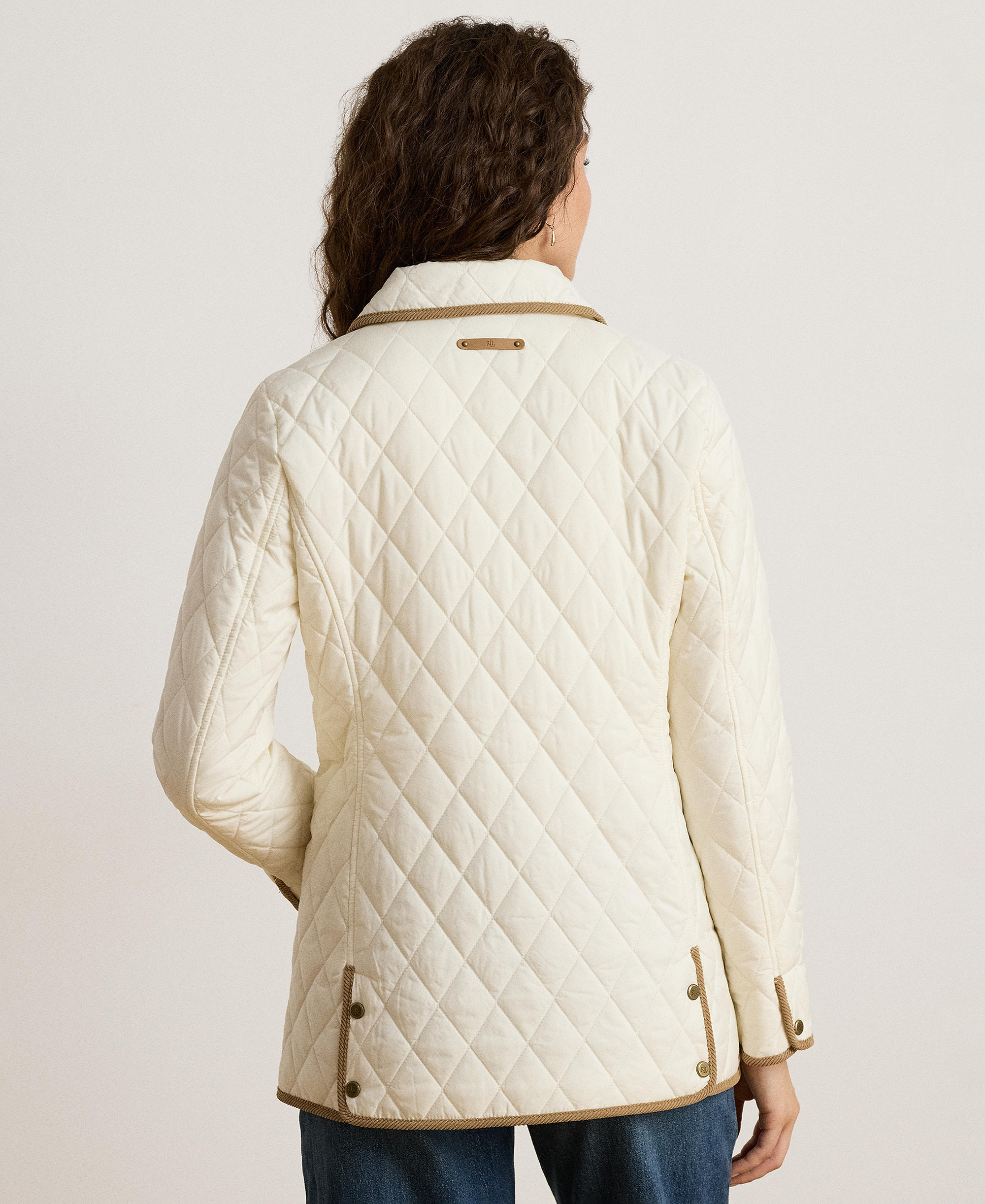 Lauren Ralph Lauren Women's Crested Quilted Jacket - Cream