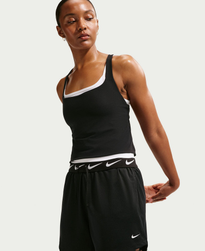 Nike Women's Attack Dri-FIT Mid-Rise Shorts - Black/black/white
