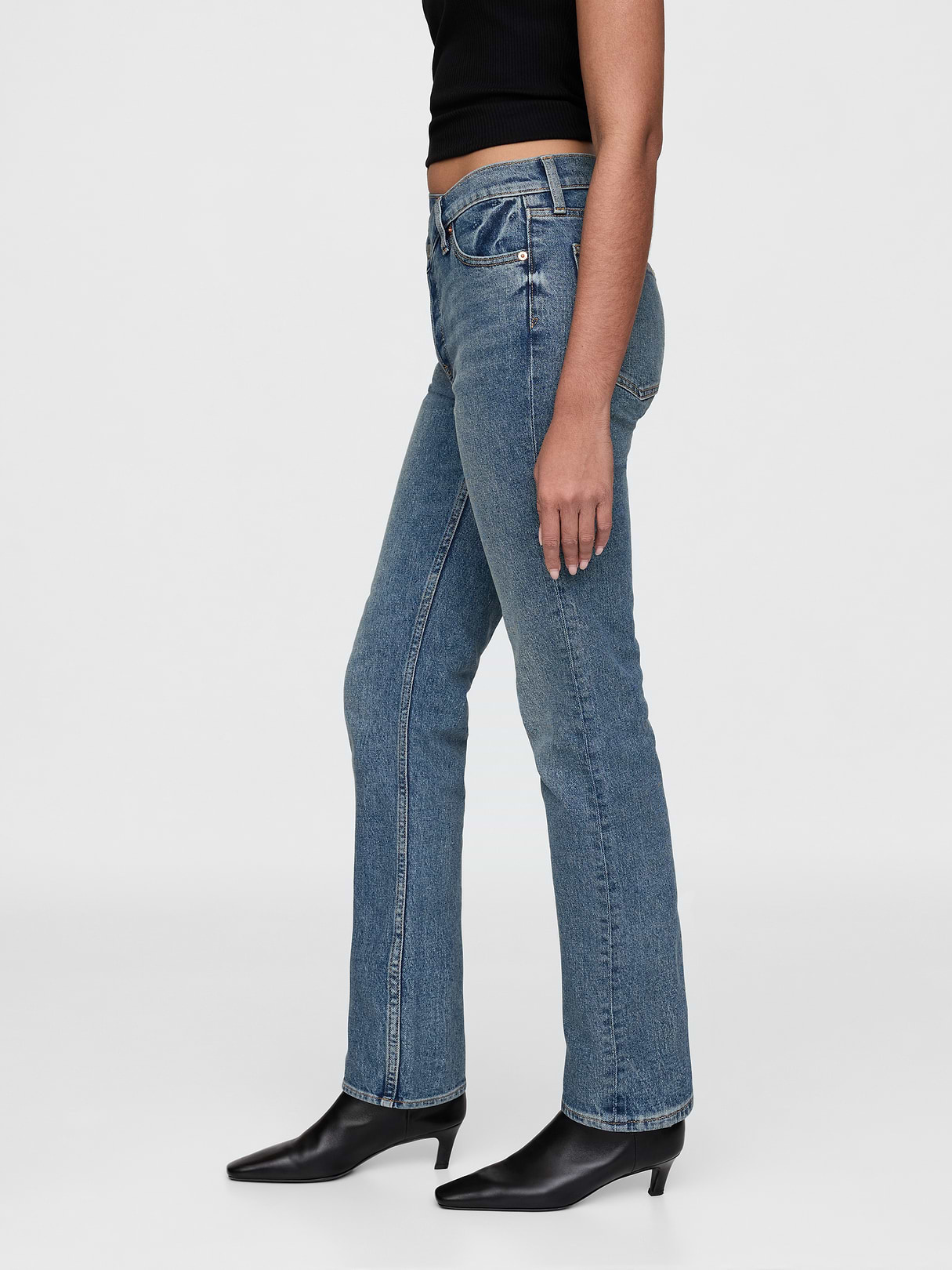 High Rise '90s Slim Straight Jeans - Blue vintage tint