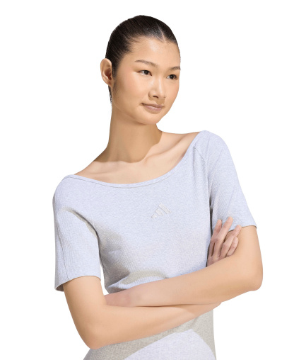 adidas Women's Logo Ribbed Dress - Light Gray