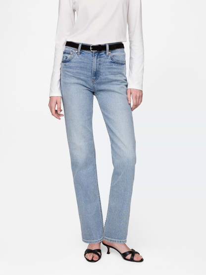High Rise '90s Slim Straight Jeans - Light indigo wash