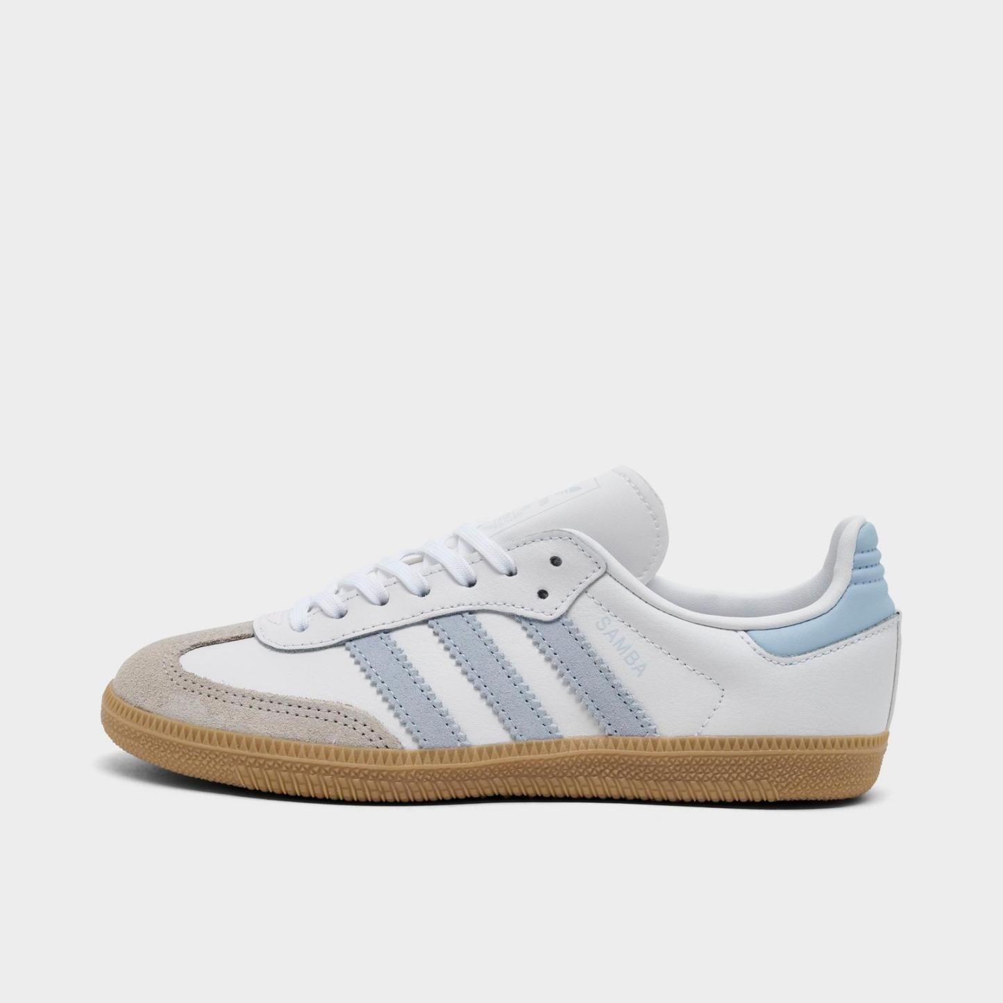 Little Kids' adidas Originals Samba OG Casual Shoes - Cloud White/Crystal Sky/Gum - view 1