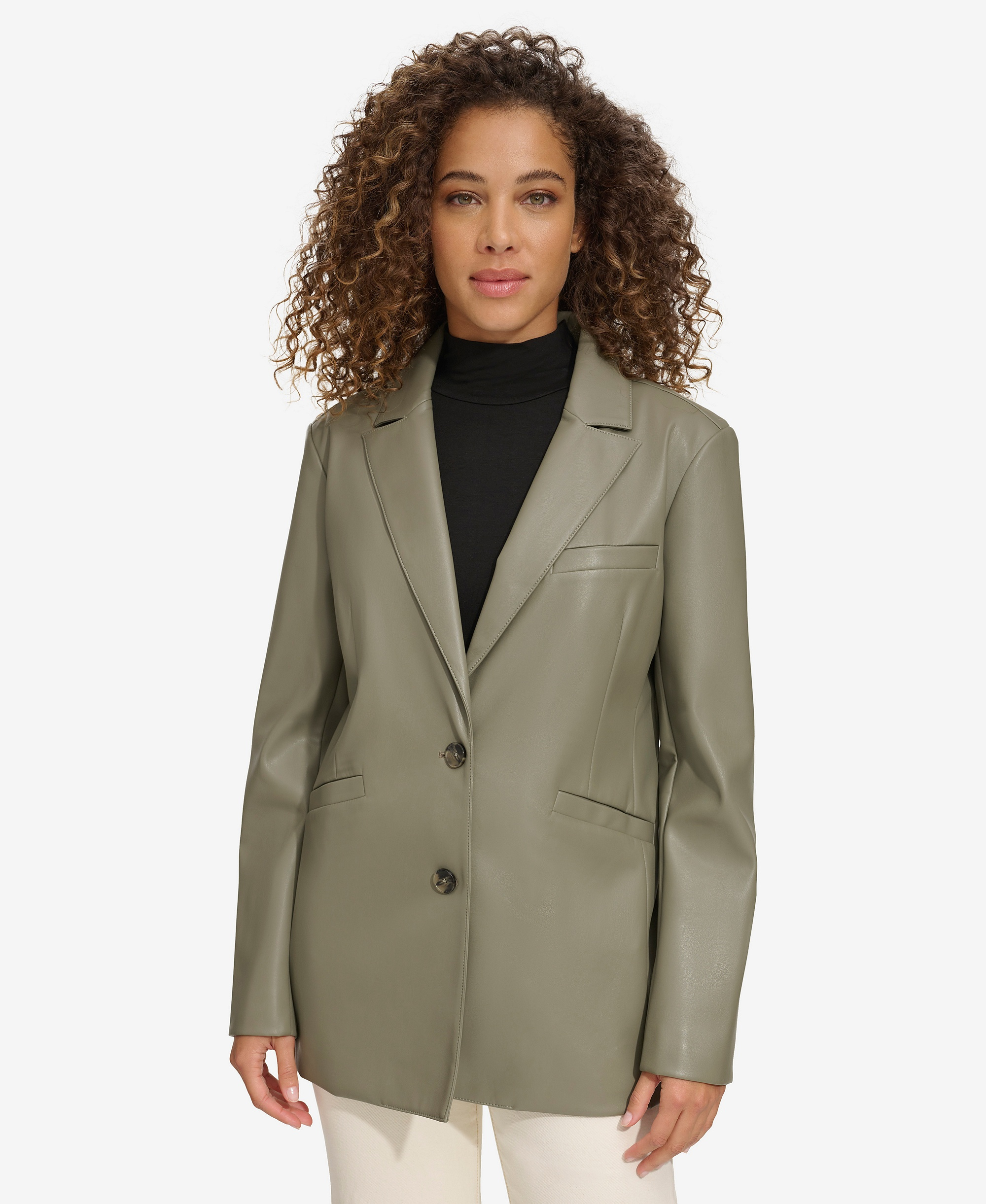 Levi's Women's Single-Breasted Faux-Leather Blazer