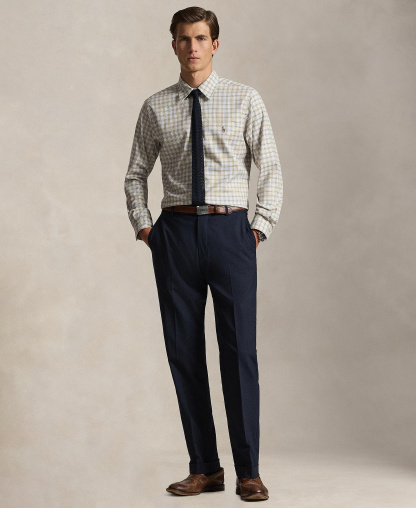 Polo Ralph Lauren Men's Classic-Fit Performance Oxford Shirt - Coastal Beige White Multi